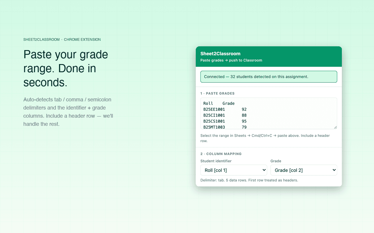 Paste a TSV grade range